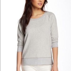 Standard James Perse Sz 3 Lg Gray White Stripe Top